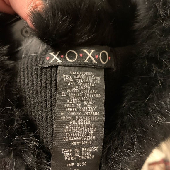 Xoxo black top with rabbit fur - Picture 4 of 5